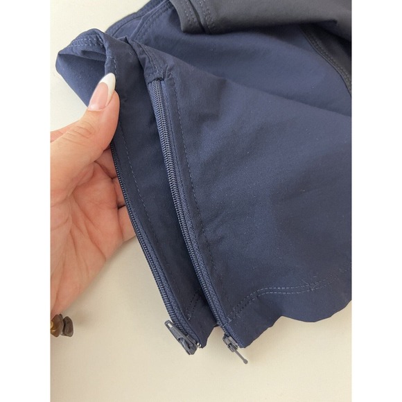 Anatomie Blue Contrast Panel Legging Pants Size M Pockets Ankle Zip Pull On Crop - Picture 7 of 9